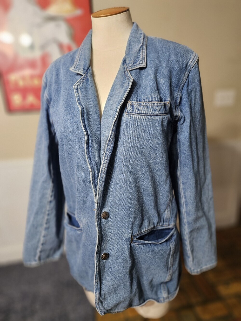 VTG 90s Baccini Denim Jean Jacket Small